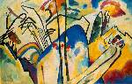Pritisnuti za uveanje. Odnosima boja i poteza Kandinski izraava istu estetsku ekspresiju u kompozicijskom obliku i nastoji slici dati "vizualnu muziku".